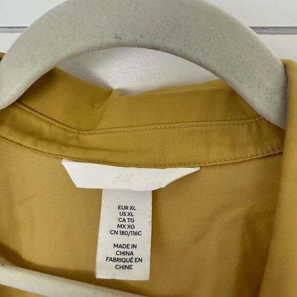 H&M Women’s XL Dark Yellow Faux Wrap Dress - Picture 2 of 5